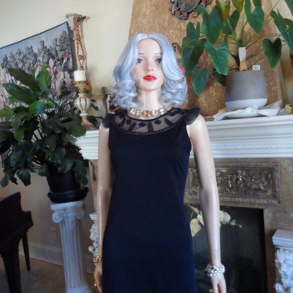 Moschino Cheapandchic Black SHeath Dress with/Embroidery Detail Size 10 - Picture 5 of 16